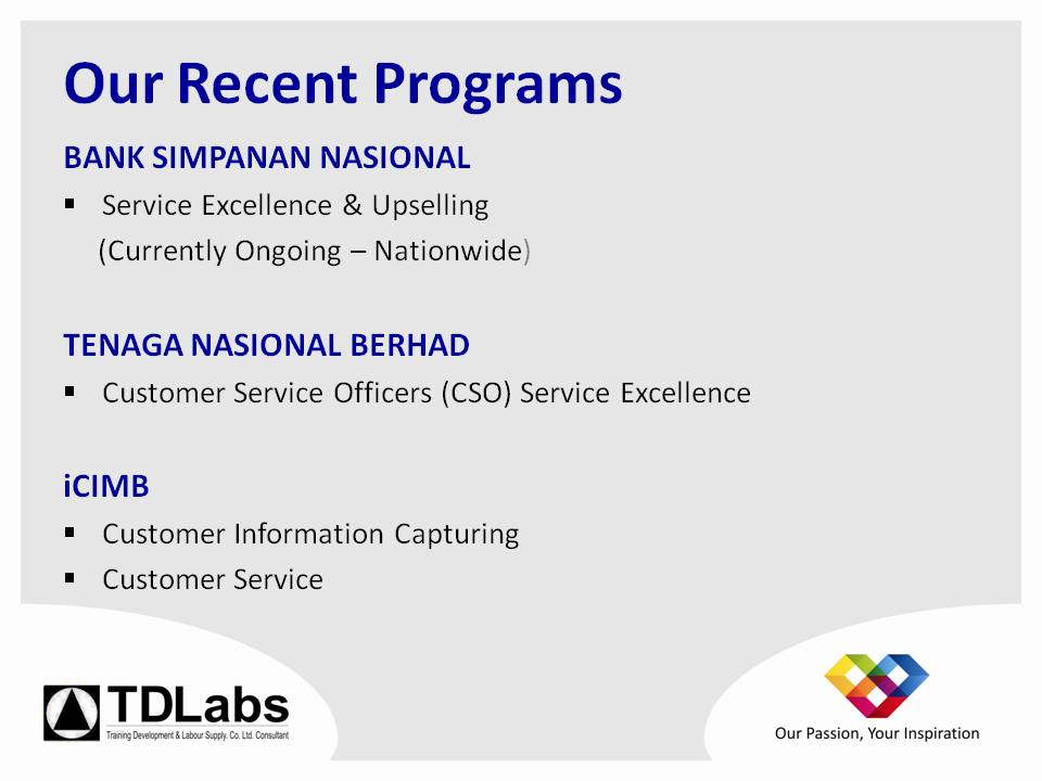 Our Recent Programs