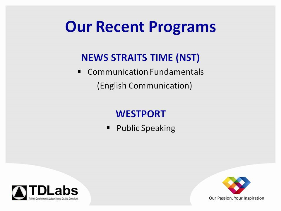 Our Recent Programs